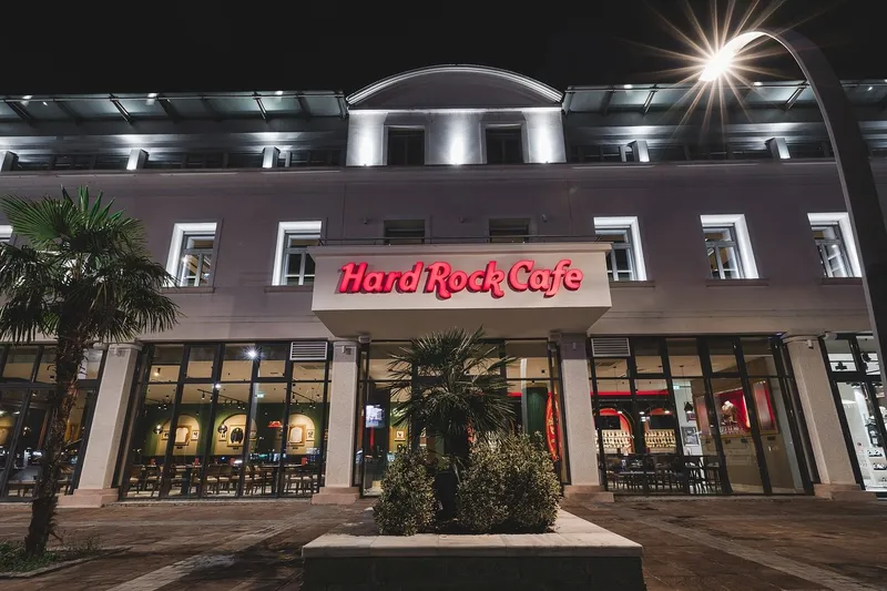 The entrance of the Hard Rock Cafe Podgorica, Montenegro