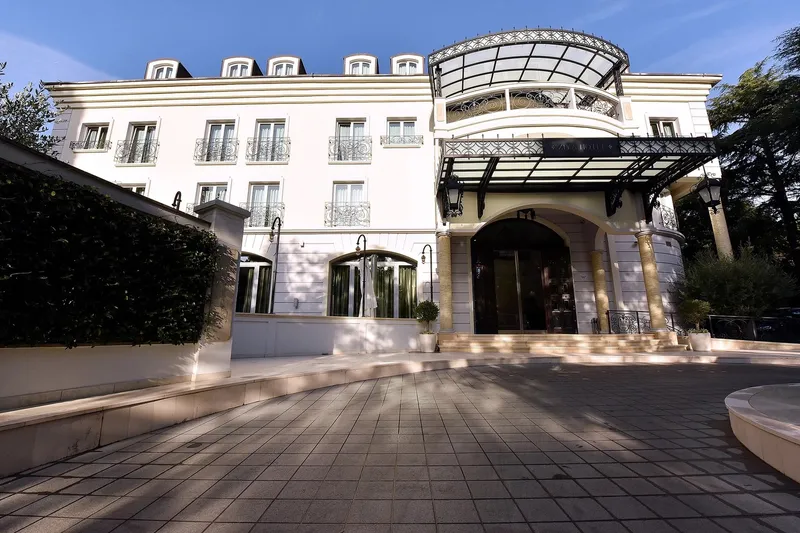 The entrance of Ziya Hotel in Podgorica, Montenegro