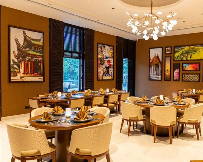 Dining room of the Natsu Restaurant in Hyderabad, India