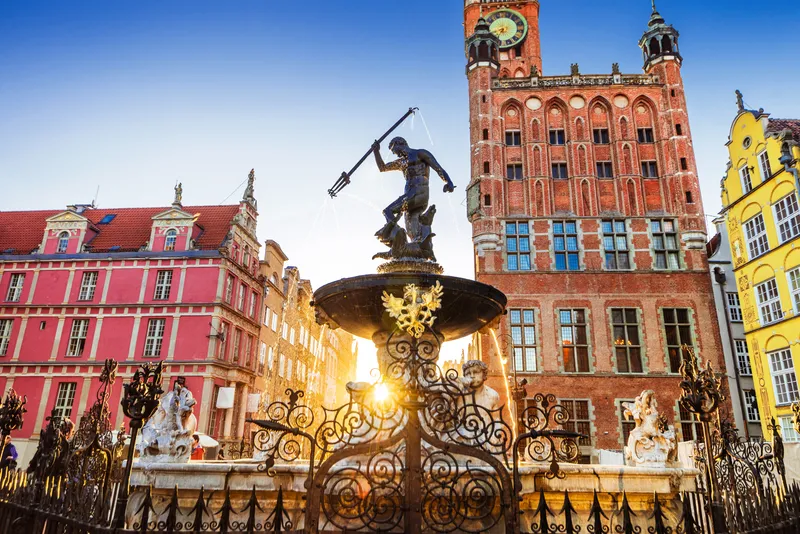 Fountain in the old center of Gdansk