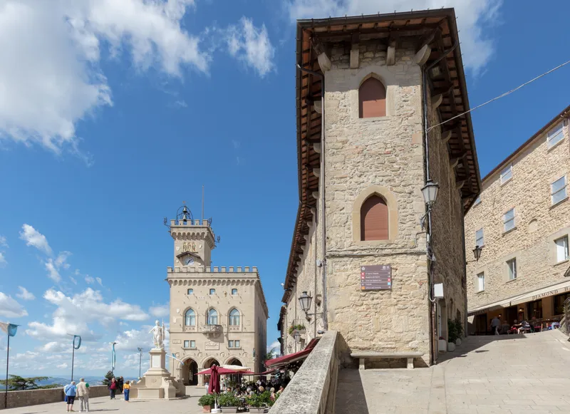 Piazza della Libertà and Palazzo Pubblico, the official government building of San Marino