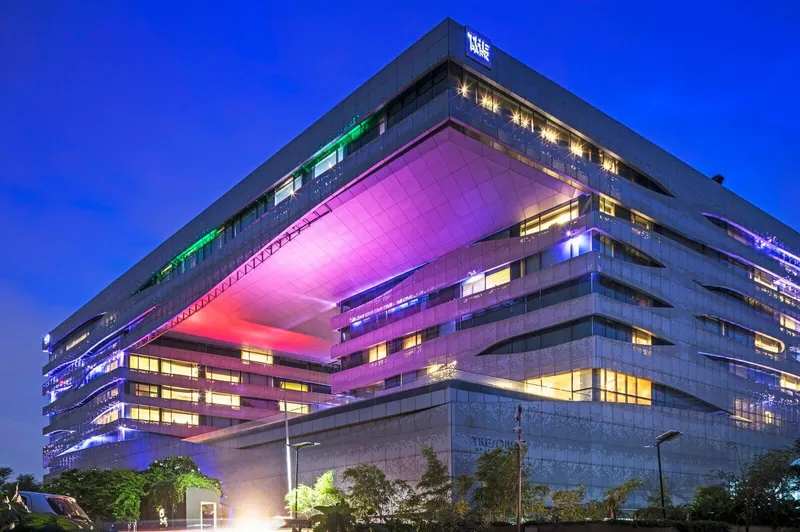 The modern design of the Park Hotel in Hyderabad, southern India