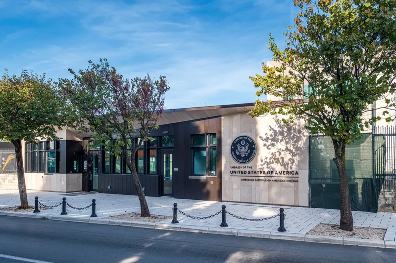 Street view of the US Embassy in Montenegro