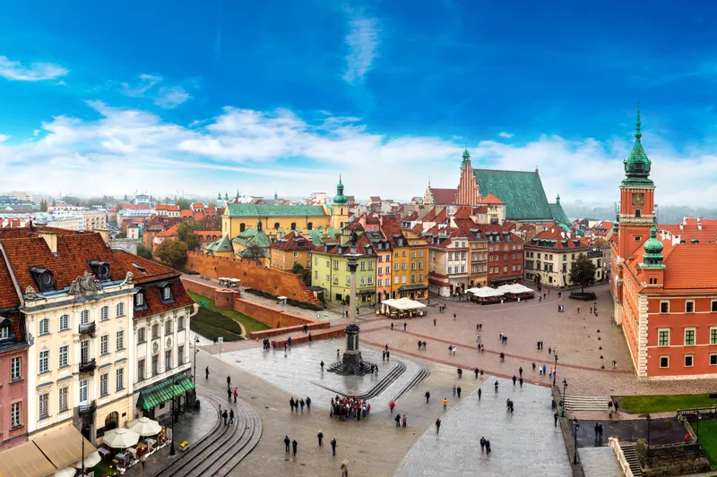 Panoramic view of Warsaw Castle Square