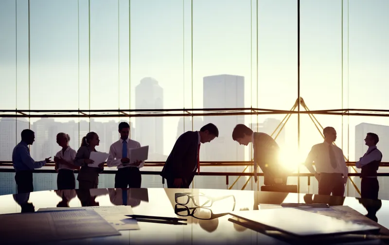 Meeting in a high rise office