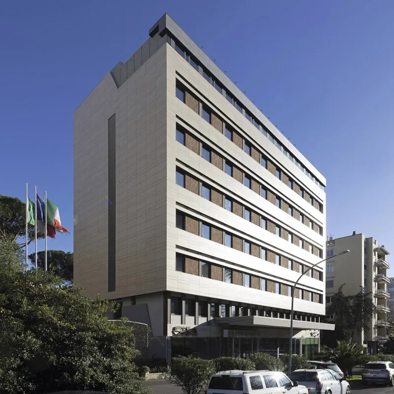 A view of the Hotel dei Congressi in Rome business district EUR